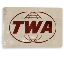 TWA Trans World Airlines Tin Sign Aviation Metal Wall Décor picture