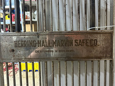 Herring-Hall-Marvin Safe Co. Metal Barred Vault Gate Door w/ Lock & Key picture