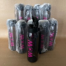 Tupperware Eco Water Bottle Set 25 oz. Lot of 10 Black 'Wow' 9149 Flip Top Strap picture