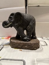 Vintage Maigon  Daga  Elephant Sculpture  Standing On Stone  Signed Daga picture