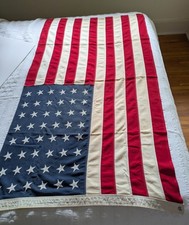 Vtg 48 Star Dettras Bull Dog Bunting American Flag, 3' x 5',  USA, Stitched picture