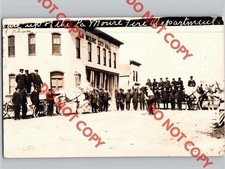 c1910 Photographer w/ Camera Fire Department LA MOURE North Dakota ND RPPC Photo picture