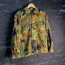 Vintage Belgian Army Air Force Flecktarn Camo Field Shirt Jacket PRETA Size 48 M picture