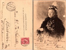 Vintage 1906 Antique Postcard Carte Postale Portrait Royalty Postmark Stamp picture