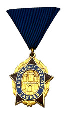 Yugoslavia Zagreb Police 30 Years Service Medal 900 Gold IKOM Medal picture