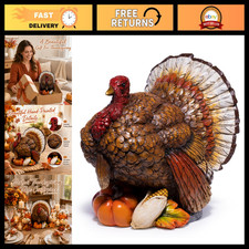 Thanksgiving Turkey Figurine - Resin Fall Tabletop Decor for Home & Holiday Disp picture