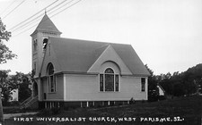 H86/ West Paris Maine RPPC Postcard c1950s First Universalist Church 3 picture