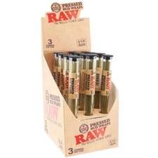 RAW Pressed 1 1/4 Wraps Rolling Paper 3ct -FULL BOX -36 Total Wraps picture