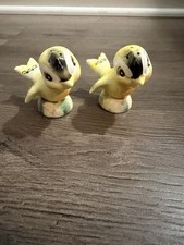 Vintage Ceramic Anthropomorphic Yellow Birds Finch Salt Pepper Shakers Japan MCM picture