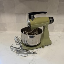 VTG 70s Retro Avocado Green Sunbeam Mixmaster Stand Mixer Tested Works 12 Speed picture