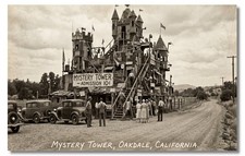 Vintage‑STYLE NEW ART 1930's RPPC-MYSTERY TOWER, OAKDALE, CALIFORNIA-FAUX picture
