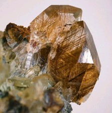 Sagenite Var Rutile In Quartz Specimen & Siderite Crystals On Matrix -Alchuri,Pk picture