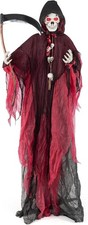 8 FT Halloween Animated Standing Skeleton Grim Reaper with Sickle picture