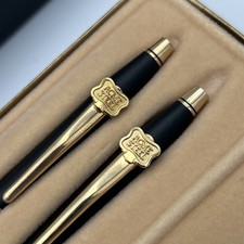 Cross Classic Black 2501 Ballpoint Pen & Mechanical Pencil Set Acme Steel New picture