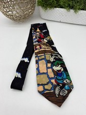 Vintage Disney Store Scenic Silk Tie Mickey Castle Tower NWT picture