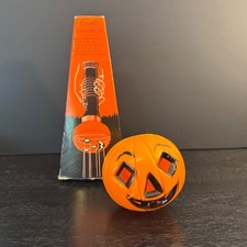 Vtg 1960s Grants Halloween Pumpkin Flashlight & Box - WORKING (Read Notes) picture