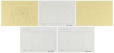 Naruto Kakashi Sharingan Drawing + Layouts 5 Sheet Set Pierrot w/ Auction COA picture