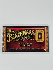 5pack Benchmark Strategic Metals .999 Fine Gold Bar 1/8 Grain Candy Wrapper Card picture