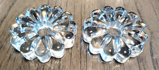 Vintage Forever Crystal Flower Shape Clear Round Pair Candlestick Holders 3
