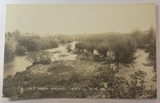1915 Rppc Lowell Wisconsin Scene from Bridge mill factory postmarked photo  picture