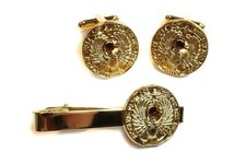 Raiders of the Lost Ark Staff of Ra Tie Bar Clip Cufflink Cuff Links Set picture