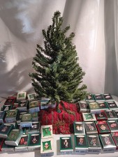 63 vintage Hallmark Miniature ornaments with Hallmark tree and skirt picture