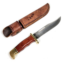 Vintage 1993 Buck 119BR Special Cocobolo Bowie Knife w/ Leather Sheath USA Made picture
