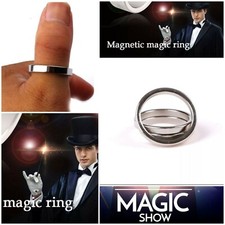 Magicians Magnetic Ring Magic Trick Prop Illusion - Silver Tone Rings picture