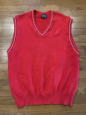 Vintage Wendy’s Vantage Custom Classics Red Sweater Vest Mens Large USA Made picture