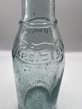 1917 Greenville NC Shoulder Script Straight Side Pepsi Cola Bottle (Aqua Blue) picture