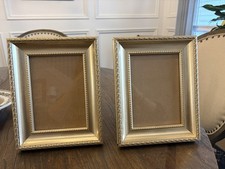 Pair Of Matching Gold Vintage Picture Frames Easel  picture