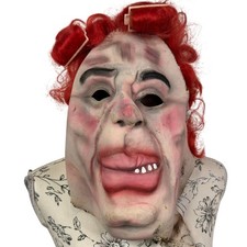 Topstone Woman With Red Hair & Curlers Rubber Mask Vintage Has Holes And Tears picture