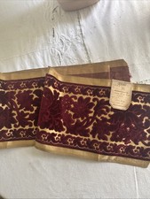 Vintage Antique Victorian Edwardian Chiseled Velvet Boarder Fabric N.O.S. picture