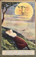 Antique Fantasy Postcard 1912 Man In Moon Halloween Vibes 416 picture