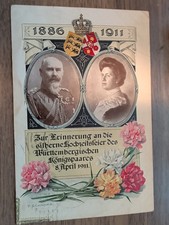 Wurttemberg Royal Couple 1911 Silver Wedding Anniversary King Wilhelm II picture