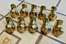 SOLID BRASS SET OF 10 BIRD songbird 1