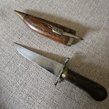 Single-Edge Dagger w/ Ornate Wood Handle & Sheath picture