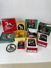 Rocking Horse Christmas Ornaments VTG Lot Of 11 Hallmark Enesco Russ picture