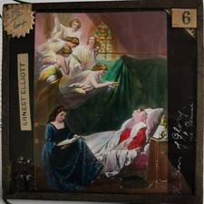 Antique Hand Tinted Religious Magic Lantern Slide 