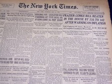 1936 MAY 14 NEW YORK TIMES - FRAZIER-LEMKE BILL BEATEN IN THE HOUSE - NT 2116 picture
