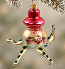 Christopher Radko WALLY Squid Octopus Italian Glass Ornament vtg #93-223 w/ box picture