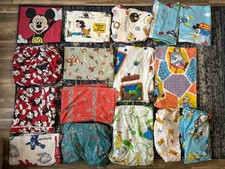 RARE Vintage 70s 80s 90s Disney Toy Sesame Street Sheet Blanket MIX Lot Reseller picture