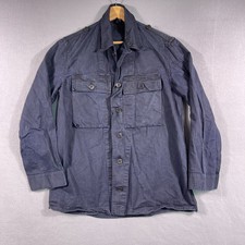 Vintage 60's Dutch Military HBT Jacket Mens Size 100 Navy Blue 1967 Field Coat  picture