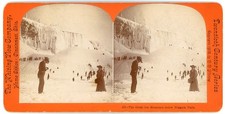 NEW YORK STEREOVIEW - Niagara Falls - Great Ice Mountain - Whiting View Co c1902 picture