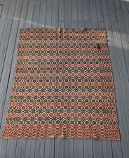 Antique Americana Overshot Blanket/ Coverlet Handmade Quilt picture