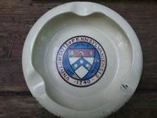 Vintage University of Pennsylvania Ceramic Ashtray. 5 1/2 inches. HTF Rare VGC picture
