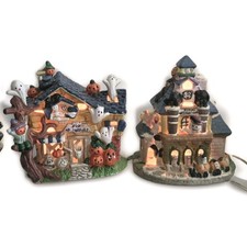 Spooky Hollow Porcelain Houses Lot Of 2, Shoppe Of Horrors & Final Destination  picture
