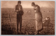 Jean Francois Millet The Angelus Farmers Praying Field Fine Art Vintage Postcard picture