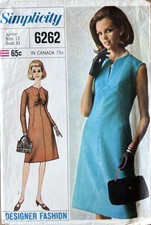 Lovely Vtg 1965 Sewing DRESS Pattern SIMPLICITY 6262- Sz 13 Jr CUT COMPLETE picture