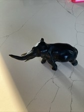 vintage dark-patinated spelter elephant figurine picture